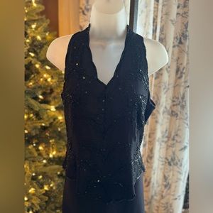 JMD New York Black Sequin Sleeveless Top